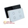Công tắc chạm cảm ứng 4 nút viền nhựa Simhome S1 H4PC-US-Black và S1 H4PC-US-White