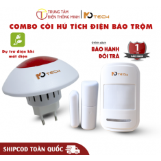 Combo còi tích điện báo trộm không dây