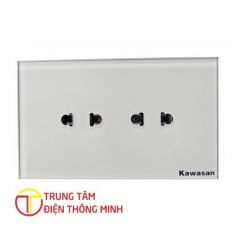 Ổ cắm đôi mặt kính cường lực KW-SC02